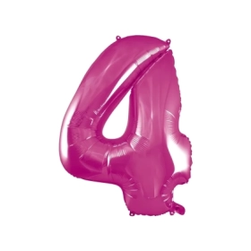 Palloncino numero 4 fucsia super shape 40" (101cm) in mylar, 1pz.