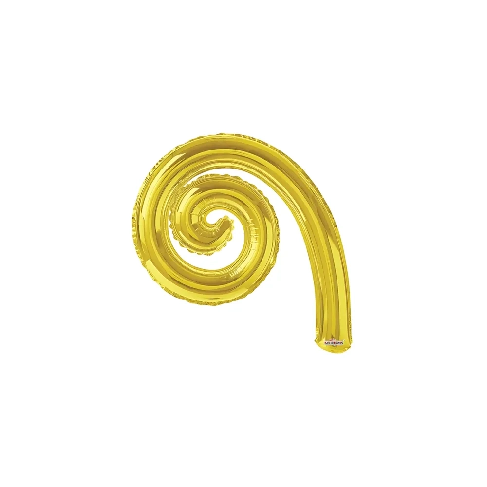 Palloncini Kurly Spiral Oro mini shape 14" (35cm) in mylar, 5pz.