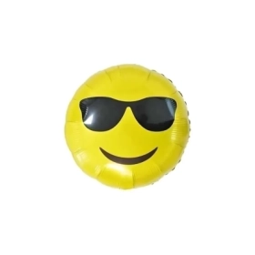 Palloncino Emoticon Occhiali standard shape 18" (45cm) in mylar, 1pz.