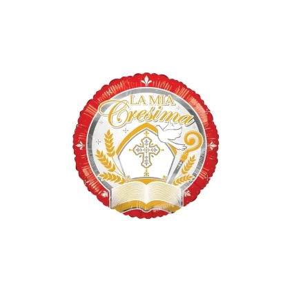 Palloncino La Mia Cresima standard shape 18" (45cm) in mylar, 1pz.