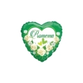Palloncino cuore verde Promessa standard shape 18" (45cm) in mylar, 1pz.