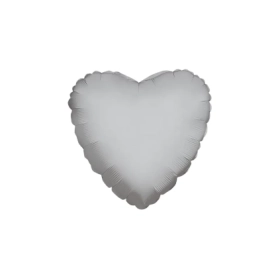 Palloncino Cuore Argento standard shape 18" (45cm) in mylar, 1pz.