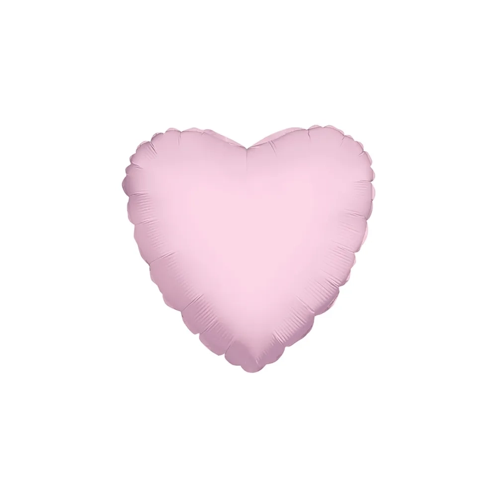 Palloncino Cuore Rosa Chiaro standard shape 18" (45cm) in mylar, 1pz.