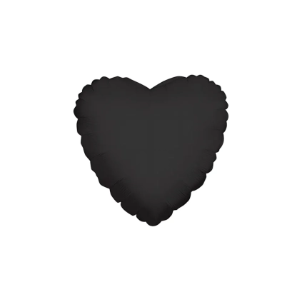 Palloncino Cuore Nero standard shape 18" (45cm) in mylar, 1pz.