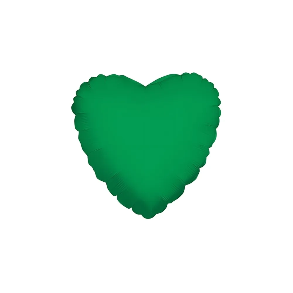 Palloncino Cuore Verde standard shape 18" (45cm) in mylar, 1pz.