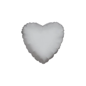Palloncino Cuore Argento standard shape 18" (45cm) in mylar, 1pz.