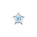 Palloncini stelline con numero 30 blu micro shape 4" (10cm) in mylar, 5pz.