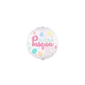 Palloncino Buona Pasqua Bianco con decori primaverili, 9" (22cm), 5pz.