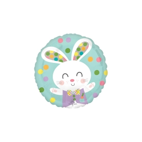 Palloncino Coniglietto con Pois standard shape 17" (43cm) in mylar, 1pz.
