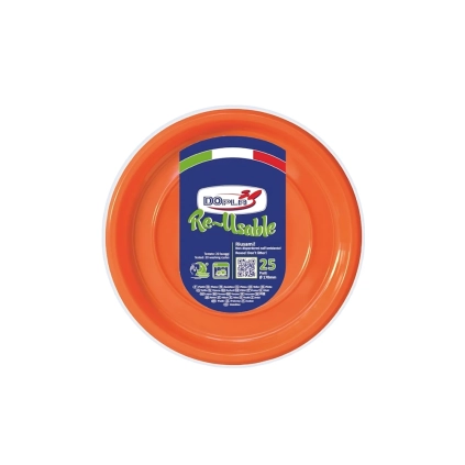 Piatti Frutta Arancione 17cm riutilizzabili, 25pz.