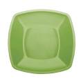 Piatti Verde Lime piani piani di forma quadrata 30cm, 12pz.