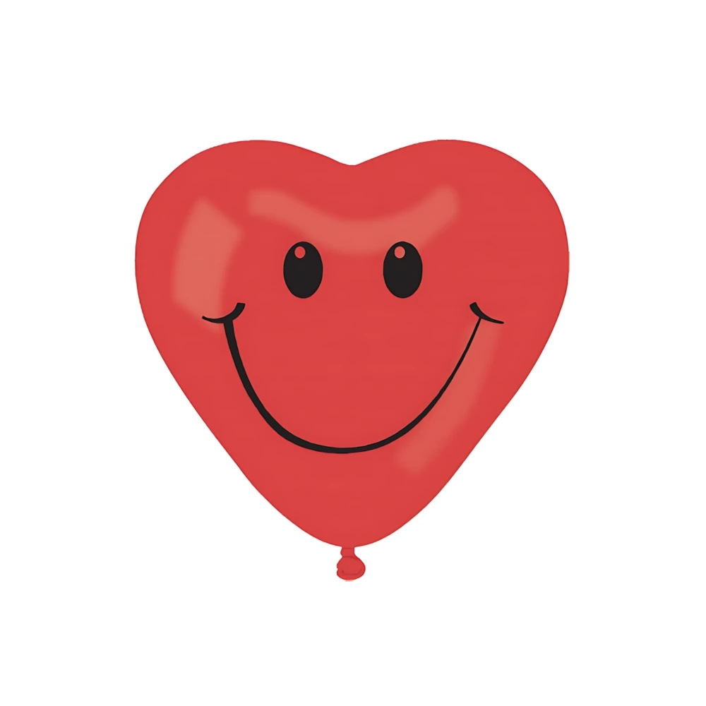 Palloncini 11" (25cm) rosso 28 con stampa nera Smile su 1 lato, 10pz.