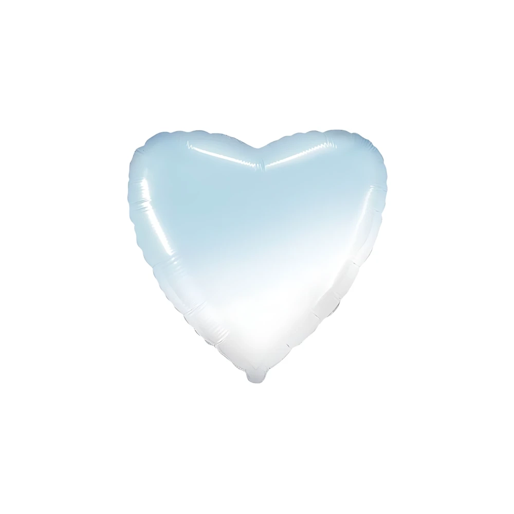 Palloncino Cuore Celeste Baby Sfumato standard shape 18" (45cm) in mylar, 1pz.