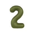 Palloncino Numero 2 Slim Mate Verde Oliva Satinato 37" (86cm), 1pz.