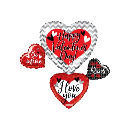 Palloncino Cuori Happy Valentine's Day 36" (91cm), 1pz.