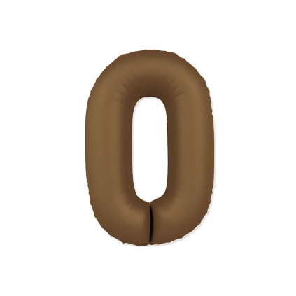 Palloncino Numero 0 Slim Mate Choco Brown Satinato 37" (86cm), 1pz.