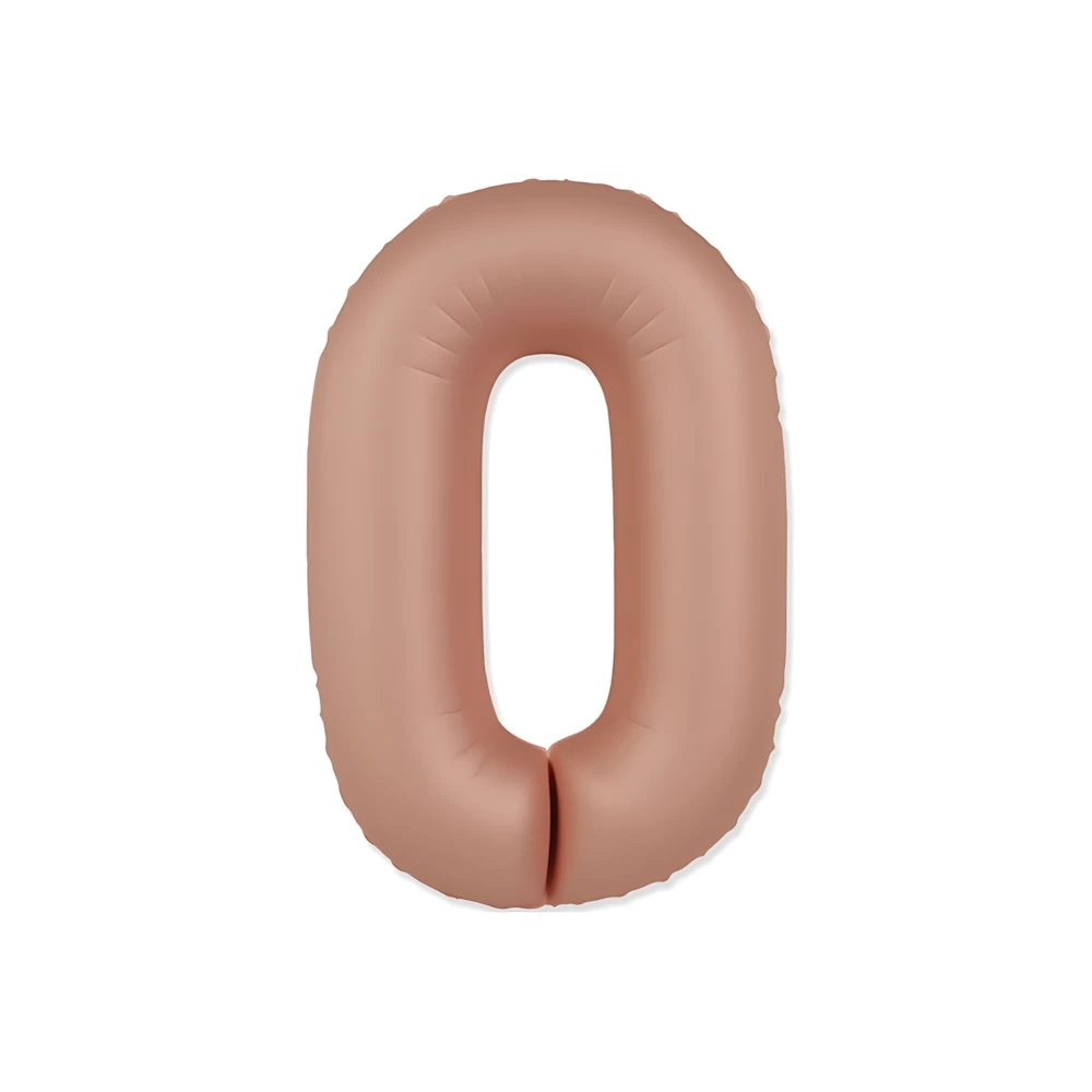 Palloncino Numero 0 Slim Mate Rosa Vintage Satinato 37" (86cm), 1pz.