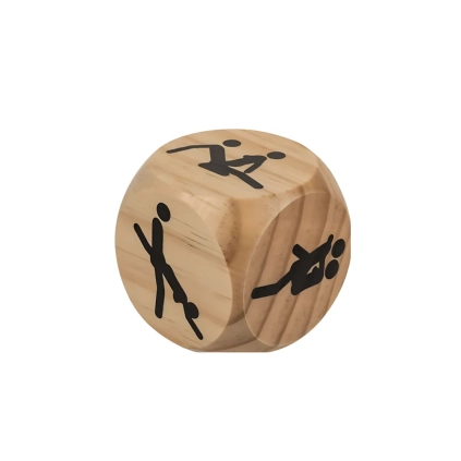 Dado Kamasutra in legno 6x6cm con posizioni | Gioco per coppie