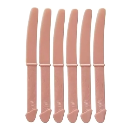Coltelli Fallo in plastica, 6pz.