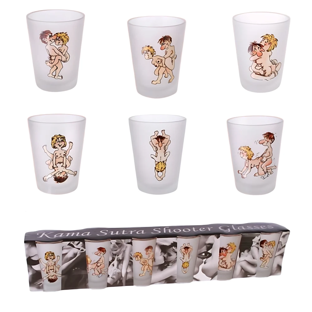 Bicchierini kamasutra in vetro opaco, 6pz.