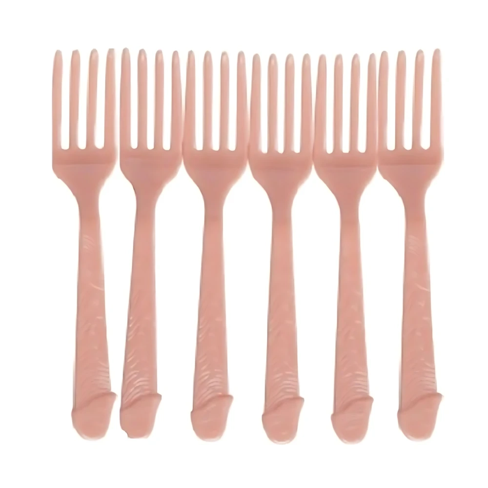 Forchette Fallo, pisello in plastica, 6pz.