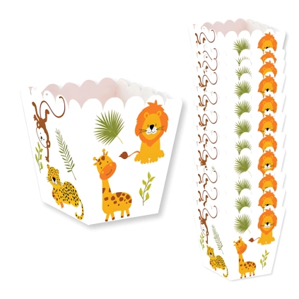 Scatoline Porta Caramelle Happy Jungle 6,5x6,5cm – Set da 12 pezzi