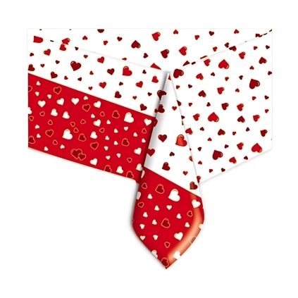 Tovaglia in Plastica 140x270 Cuori 1pz