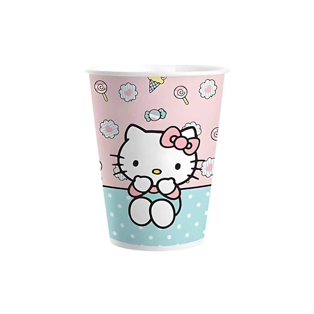 Bicchieri Hello Kitty 200ml in carta , 8pz.