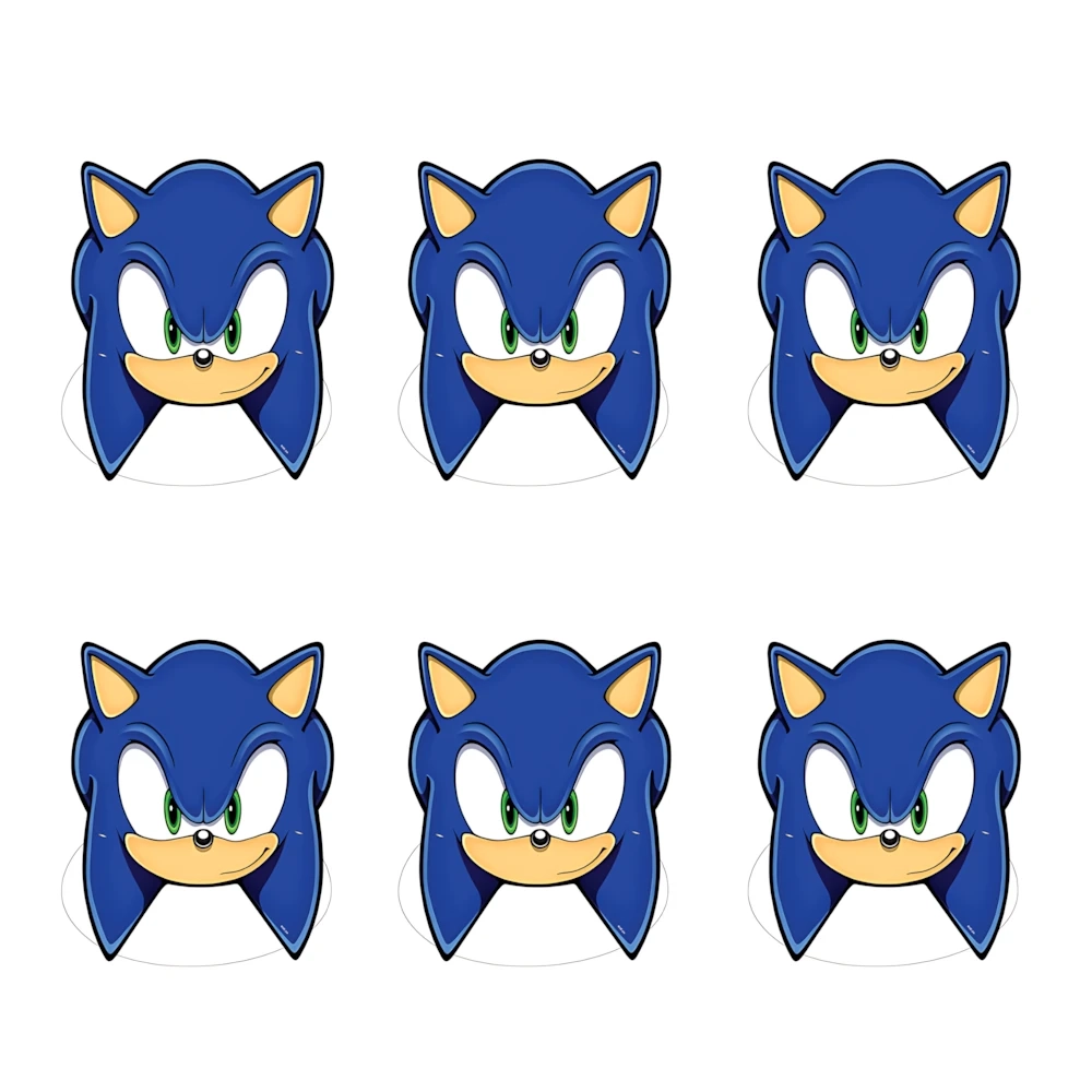 Mascherine - Sonic in cartoncino, 6pz.