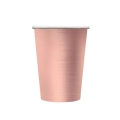 Bicchieri in carta 250cc Rosa gold metal – Confezione da 15 pezzi