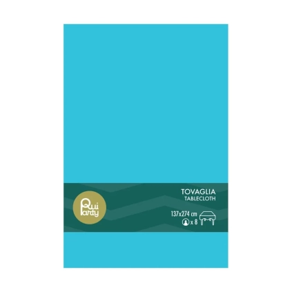 Tovaglia in Plastica Turchese 137x274cm – monouso 1pz