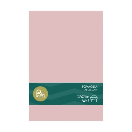 Tovaglia in plastica 137x274cm Rosato – monouso 1pz