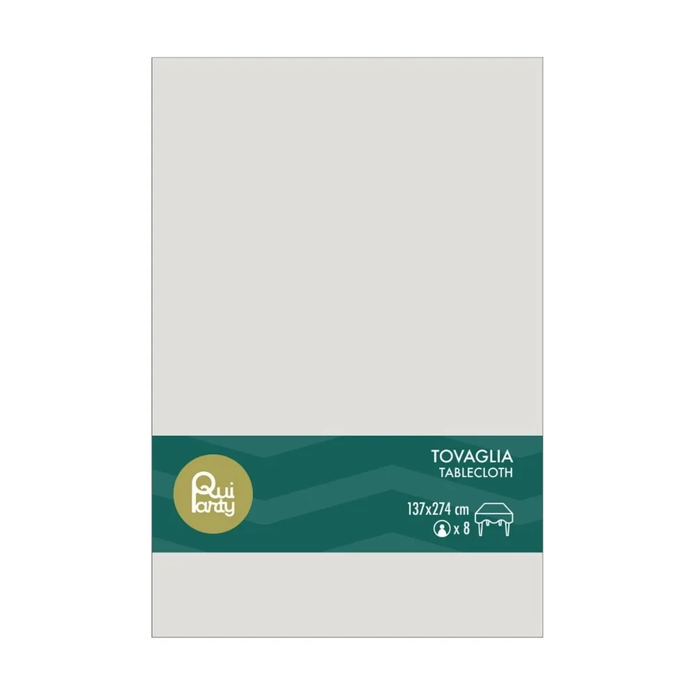 Tovaglia in plastica 137x274cm Grigio freddo – monouso 1pz