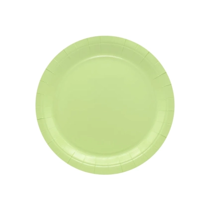 Piatto in carta 18cm Verde mela – Confezione da 15 pezzi