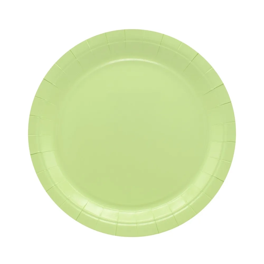 Piatto in carta 24cm Verde mela – Confezione da 15 pezzi