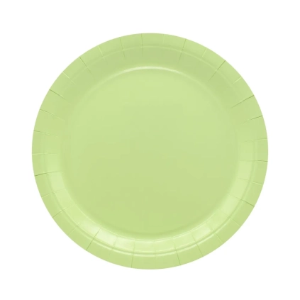 Piatto in carta 24cm Verde mela – Confezione da 15 pezzi