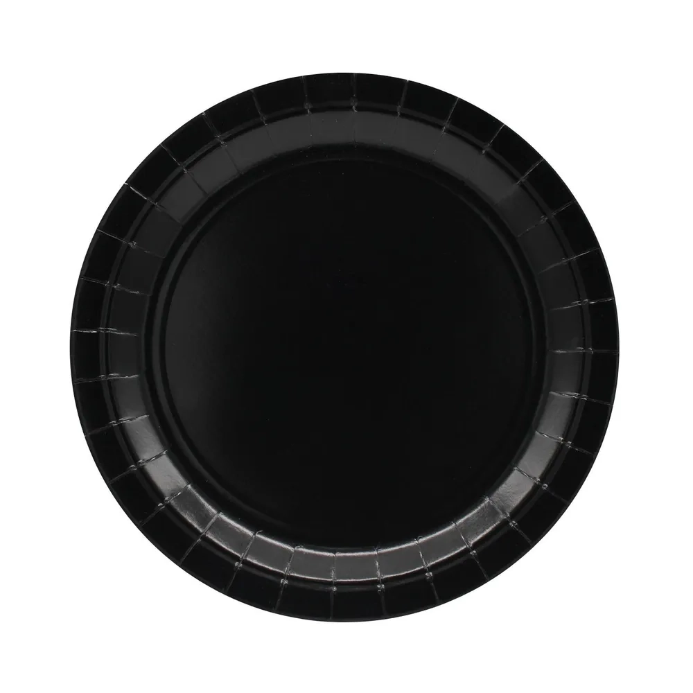 Piatto in carta 24cm Nero – Confezione da 15 pezzi