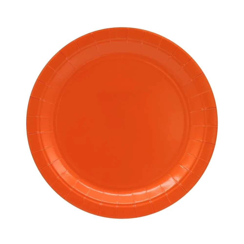 Piatto in carta 24cm Arancione – Confezione da 15 pezzi