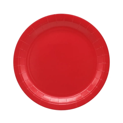 Piatto in carta 24cm Rosso – Confezione da 15 pezzi
