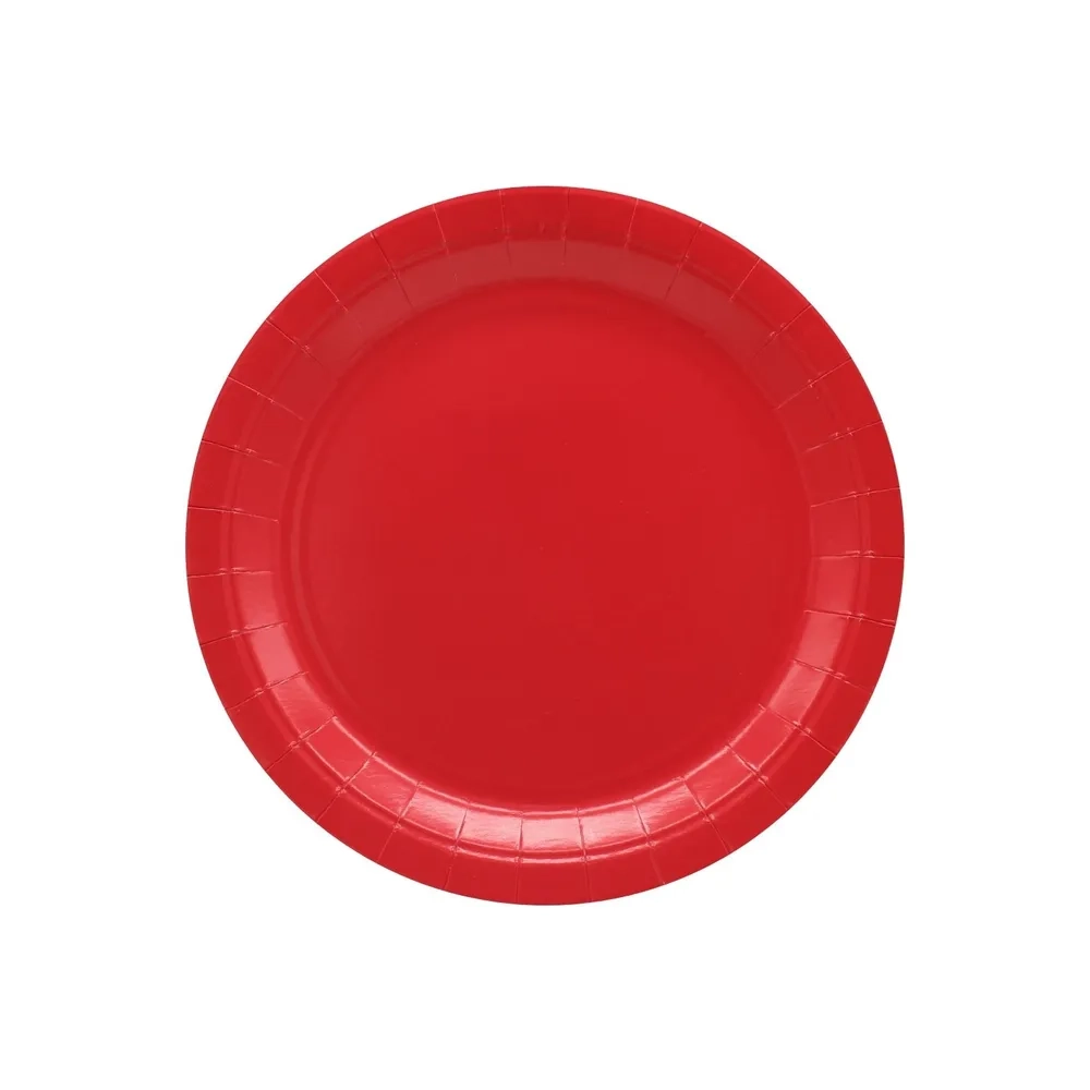 Piatto in carta 18cm Rosso – Confezione da 15 pezzi
