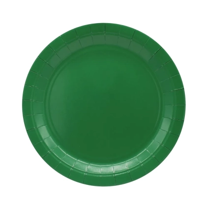 Piatto in carta 24cm Verde scuro – Confezione da 15 pezzi