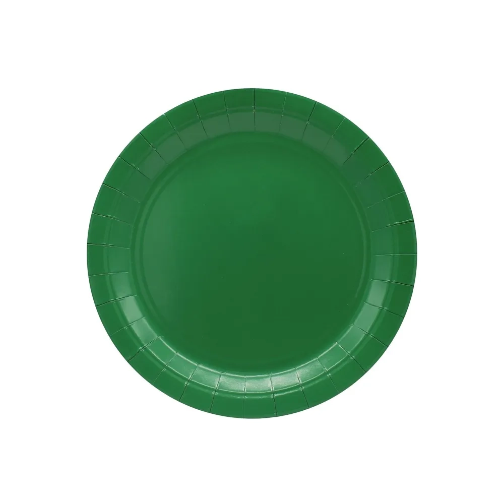 Piatto in carta 18cm Verde scuro – Confezione da 15 pezzi
