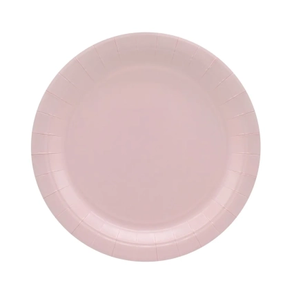 Piatti in carta Rosa Chiaro 24cm – Confezione da 15 pezzi