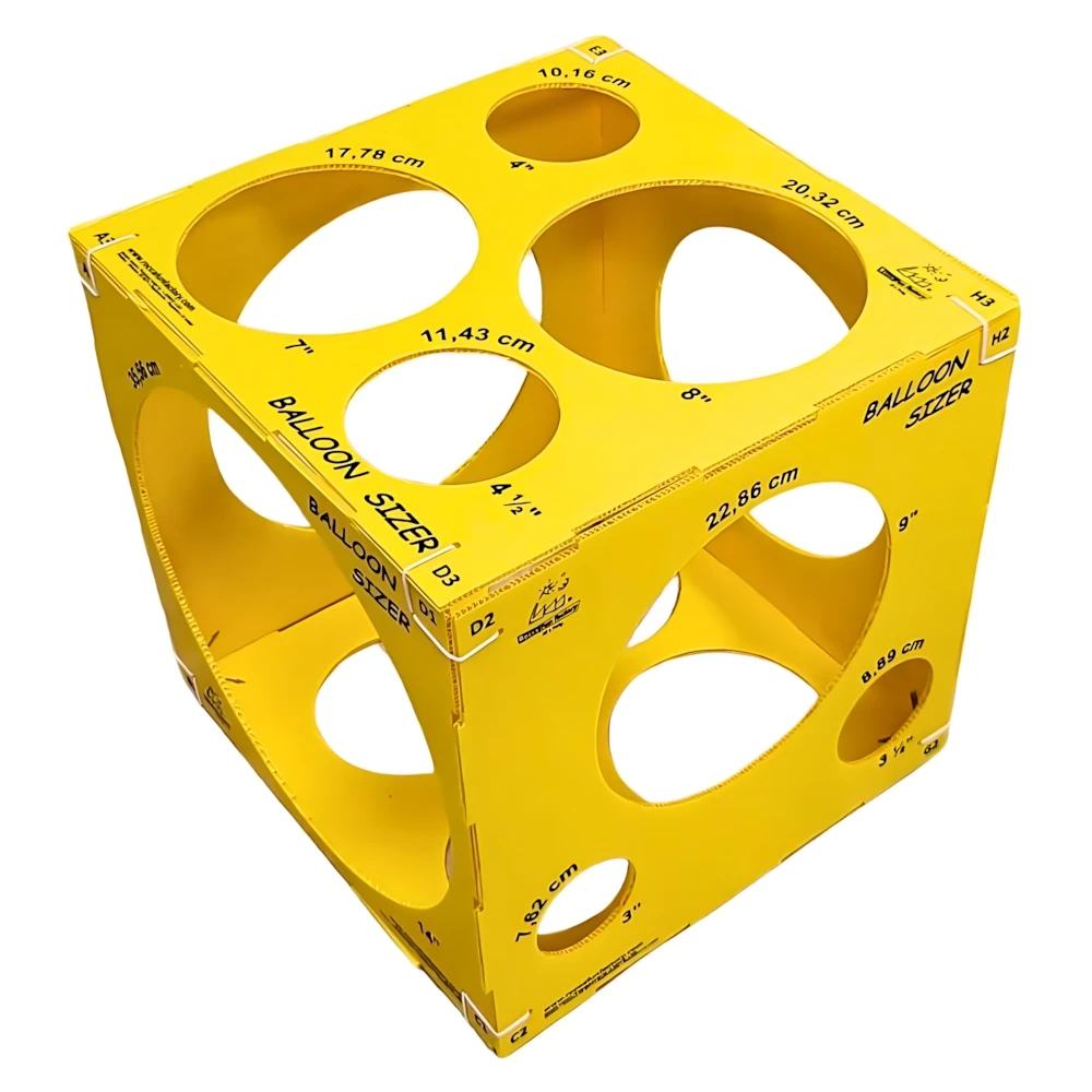Cubo Balloon Sizer in policarbonato 3mm giallo, 1pz.