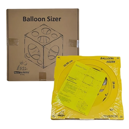 Cubo Balloon Sizer in policarbonato 3mm giallo, 1pz.