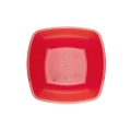 Piatto Fondo Quadrato 18cm Rosso Trasparente, 15pz.