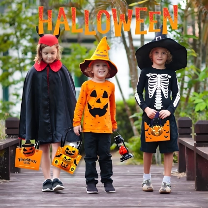 Buste sacchetti Halloween Dolcetto Scherzetto 3pz modelli assortiti.
