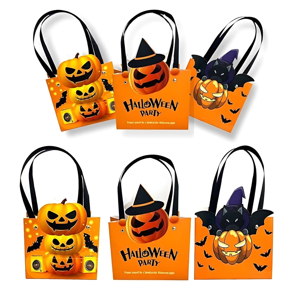 Buste sacchetti Halloween Dolcetto Scherzetto 3pz modelli assortiti.