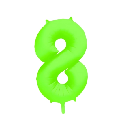 Palloncino Mylar Numero 8 Verde Neon 34'' (86cm), 1pz.