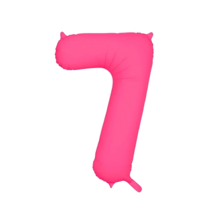 Palloncino Mylar Numero 7 Fucsia Neon 34'' (86cm), 1pz.